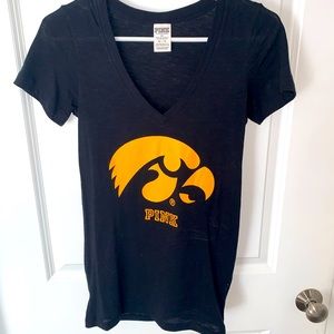 PINK Victoria Secret Black Long Sleeve Hawkeye Vneck